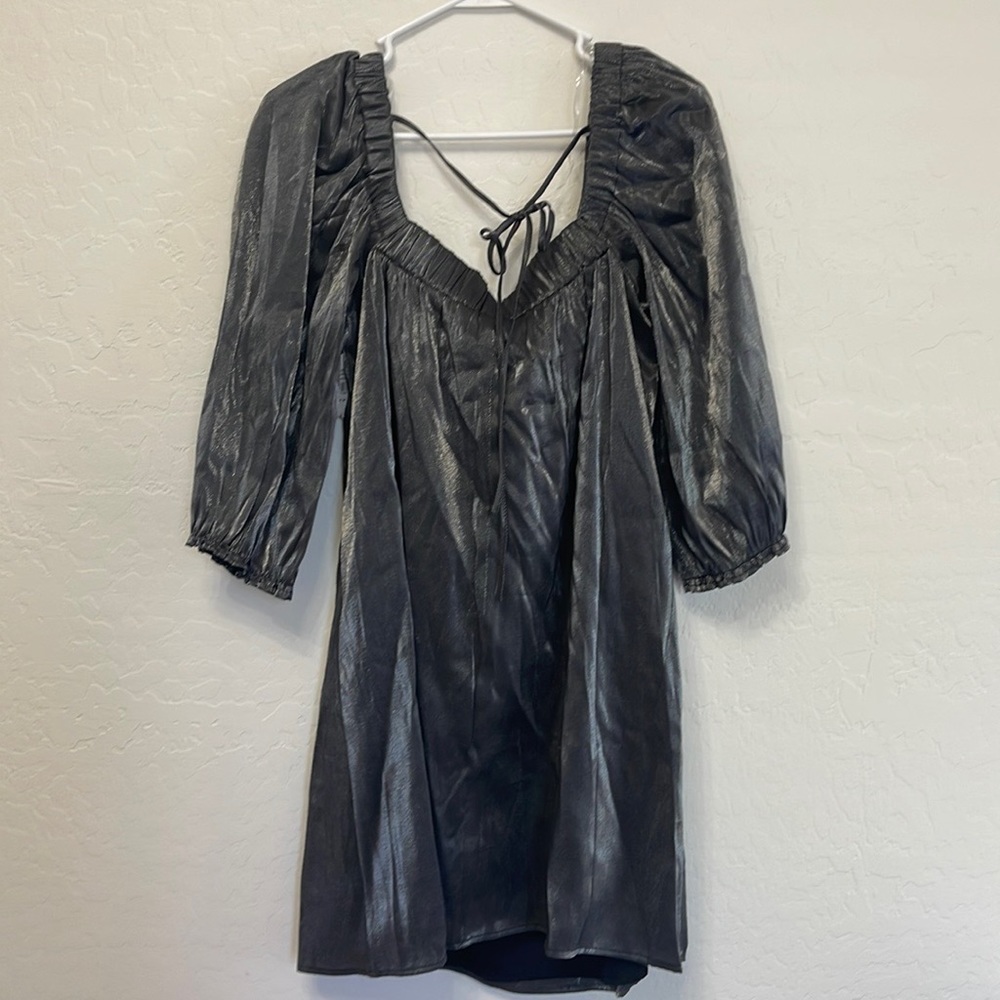 Nordstrom Row A - Women’s Large Metallic Gray Dress